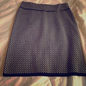 Black and white check skirt